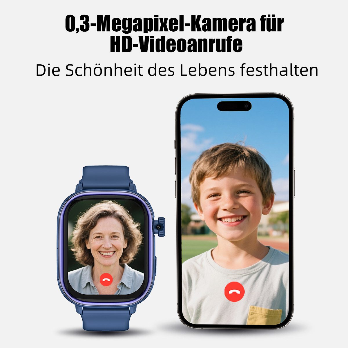 Vashoy 2026 Neue Kinder-Smartwatch GPS-Ortung Smartwatch (5 cm/2.0 Zoll) Enthält Smartwatches für Kinder und Bluetooth-Kopfhörer, AMOLED-Display, Schulmodus, Sc – Bild 4 von 5