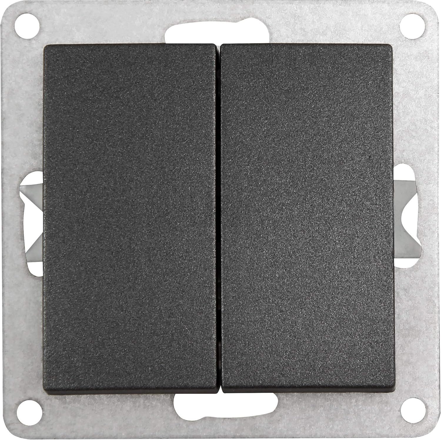 McPower Steckdose Serien-Schalter McPower "Flair", 2-fach, 250V~/10A, UP, anthrazit