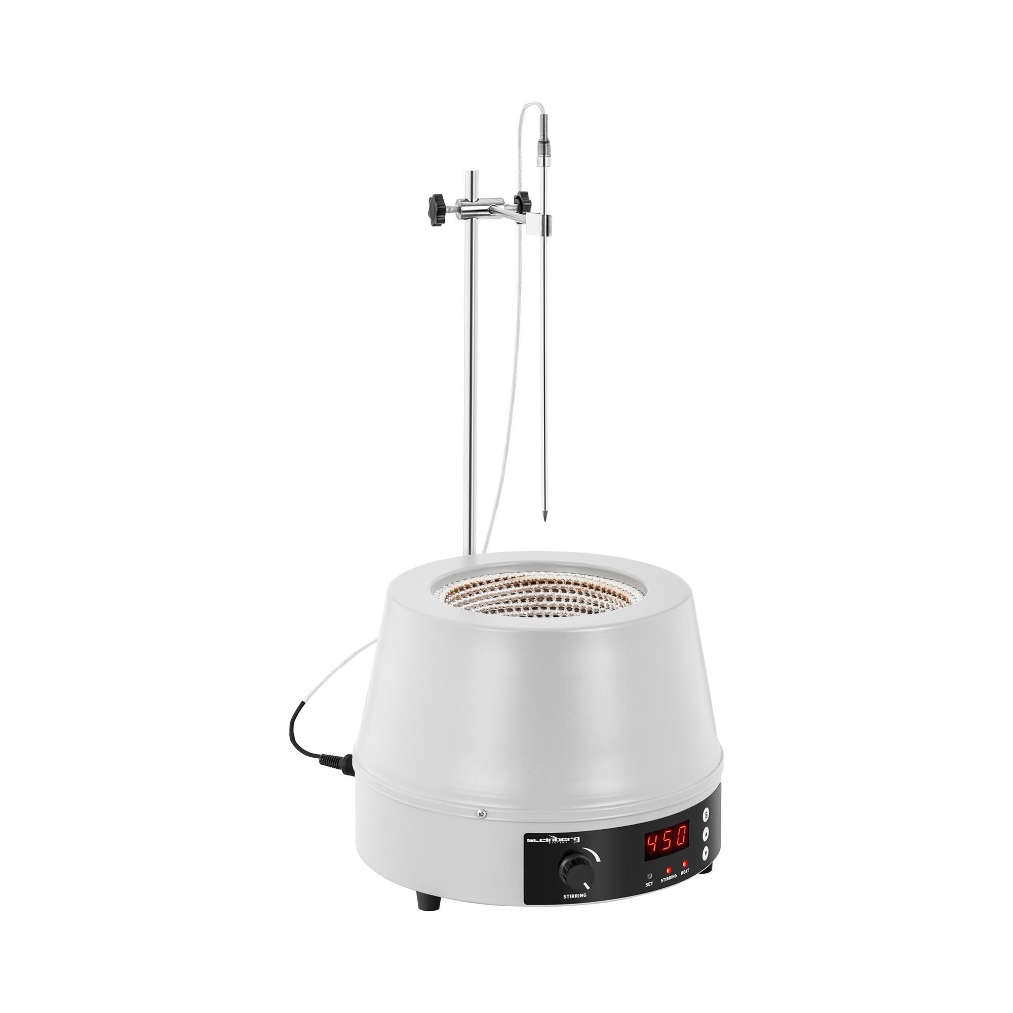 Steinberg Systems Rührquirl Magnetrührer Heizmantel Heizpilz Labor Rundkolben Digital 1000 ml 450, L: 22 cm