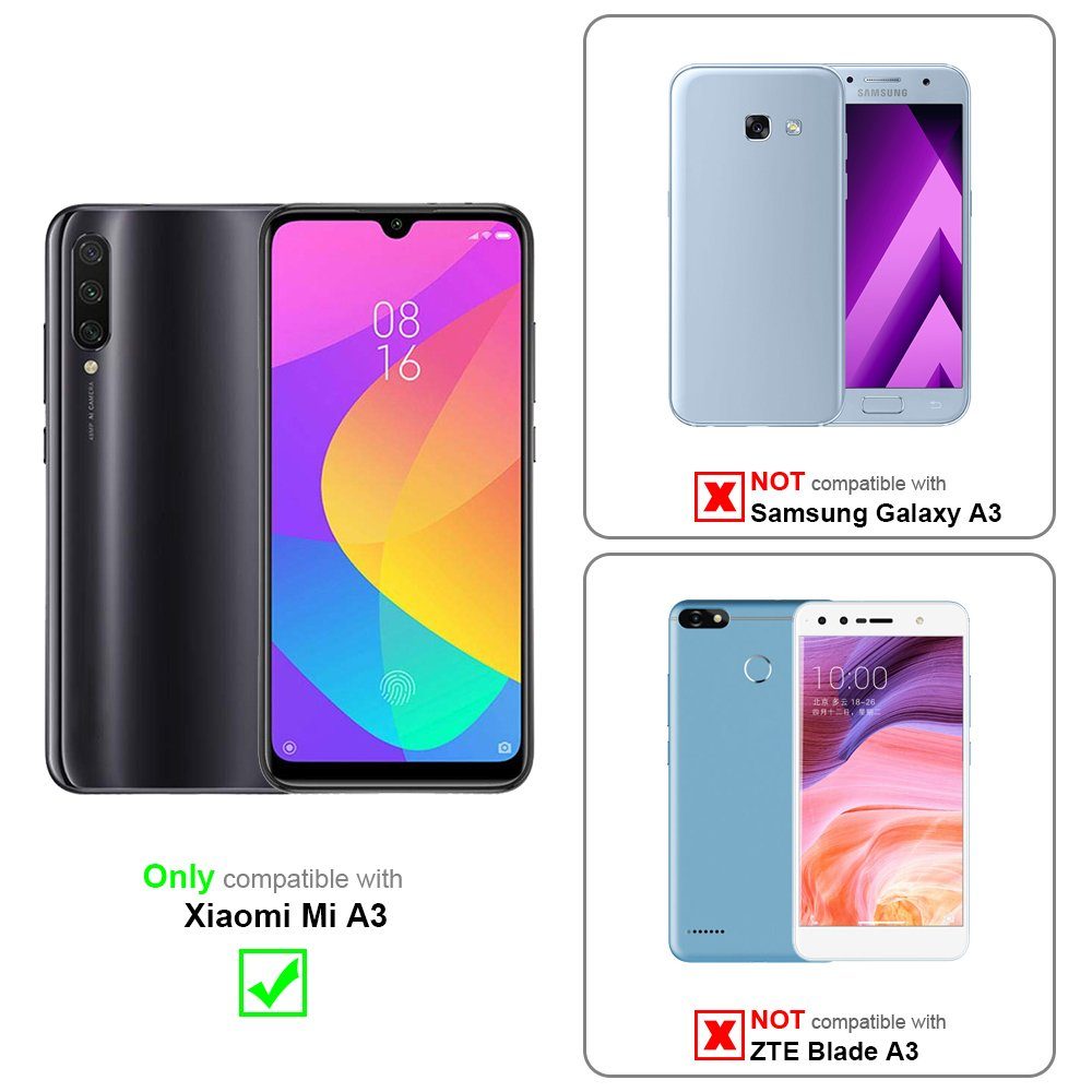 Cadorabo Handyhülle für Xiaomi Mi A3 Hülle Xiaomi Mi A3, Hülle Schutzhülle mit Standfunktion, Kartenfach und Magnetverschluss