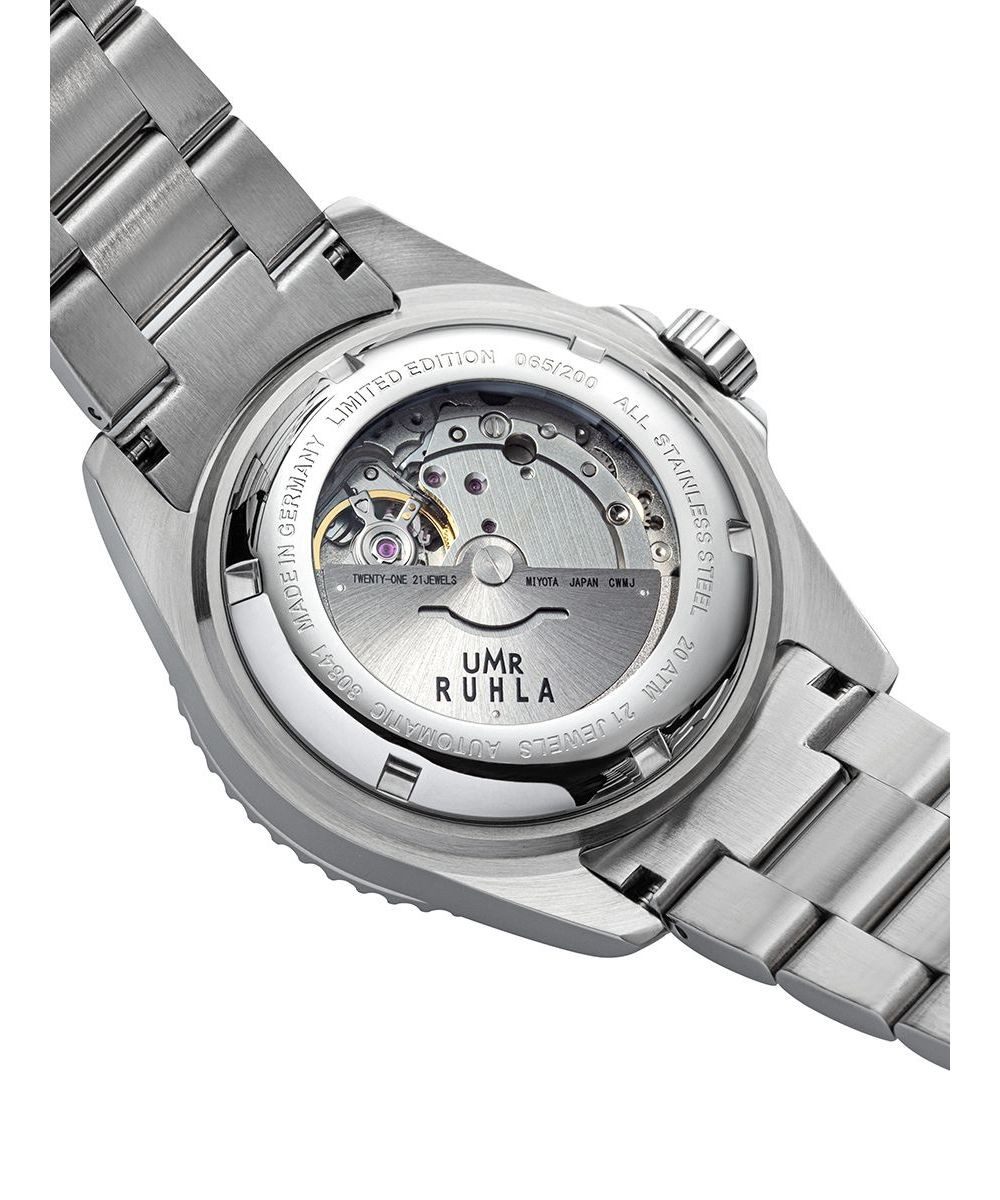 UMR Ruhla Taucheruhr 42,7 mm – Automatikuhr mit blauem Zifferblatt & Edelstahlband 80841, Robuste Herrenuhr mit Drehlünette & Automatikwerk