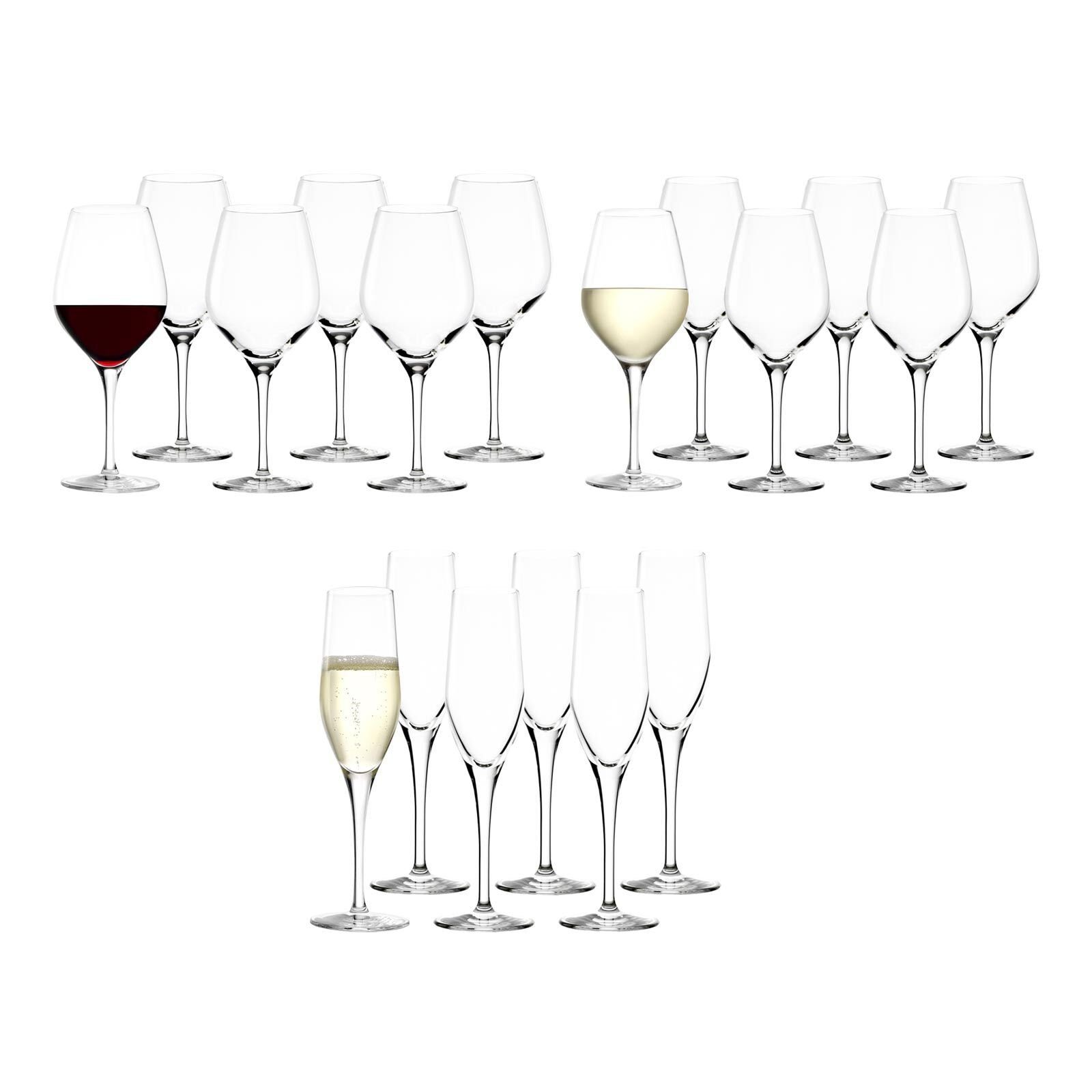 Stölzle Glas Exquisit Wein- und Sektgläser 18er Set, Glas