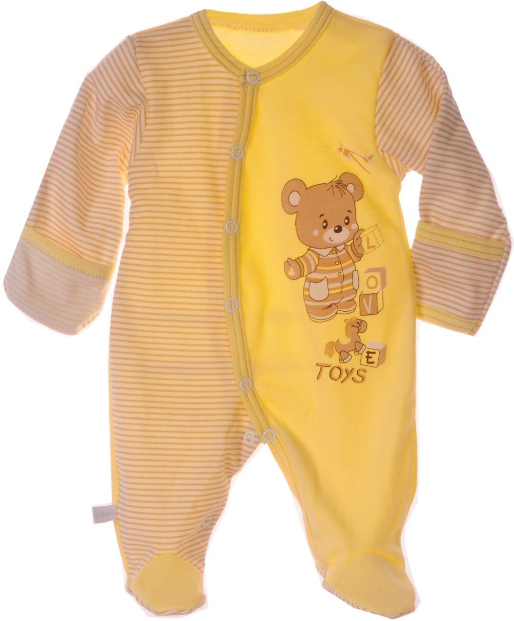 La Bortini Schlafoverall Strampler Schlafoverall Baby Overall 50 56 62 68 74 80 86 Schlafanzug mit praktischer Druckknopfleiste