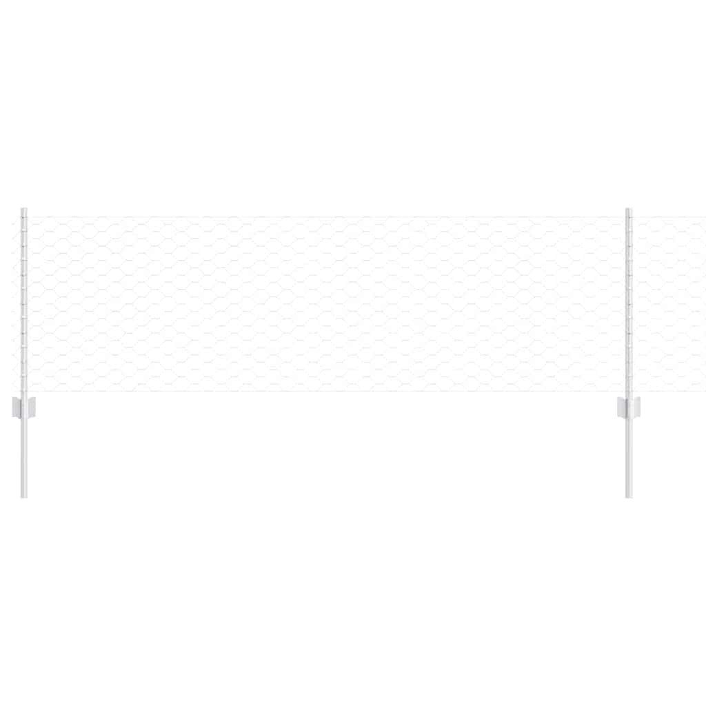 vidaXL Gartenzaun Zaun mit Pfosten Silber günstig online kaufen