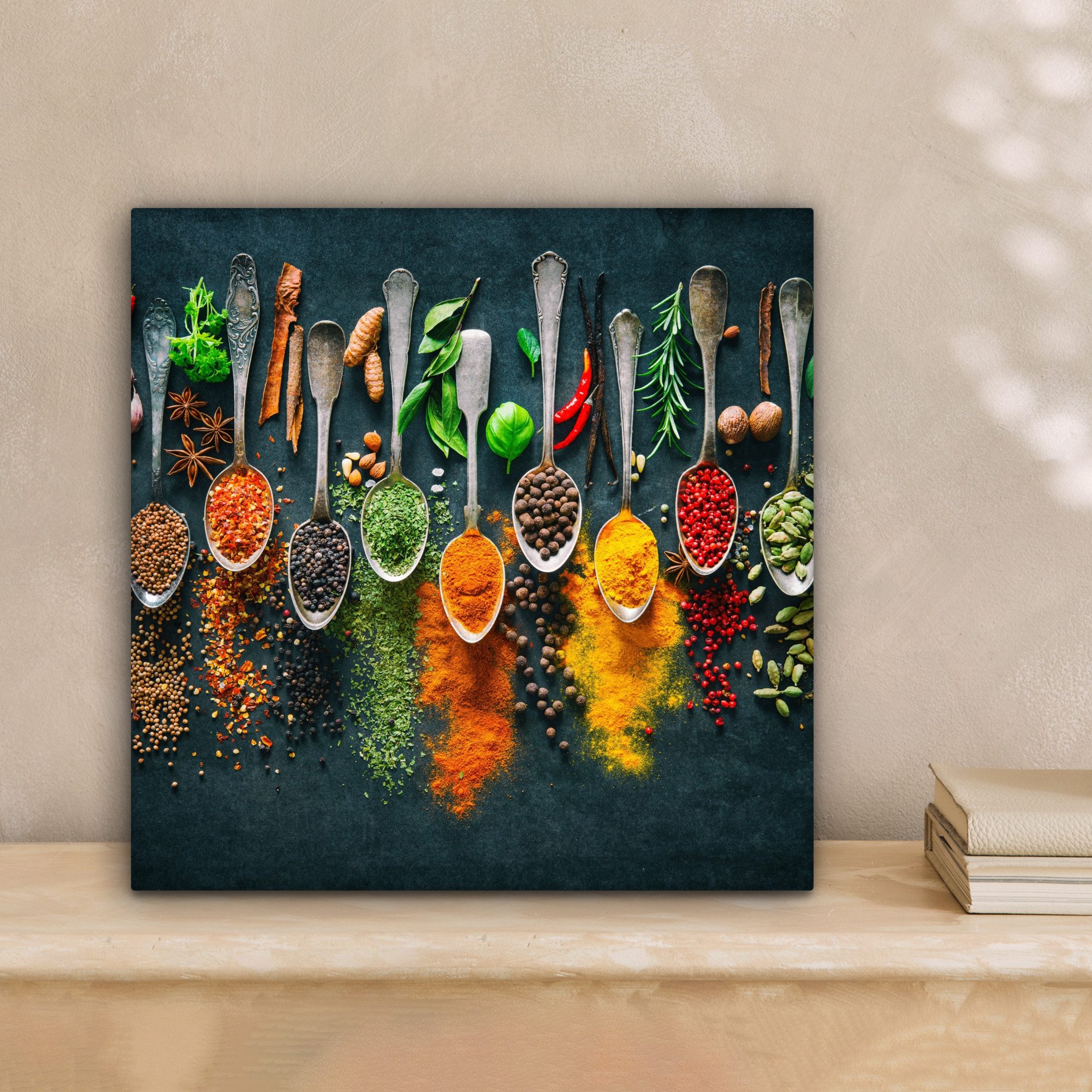 OneMillionCanvasses® Leinwandbild Löffel - Gewürze - Farbenfroh - Gewürze, günstig online kaufen