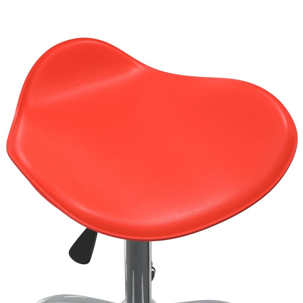 vidaXL Arbeitshocker Friseur Rollhocker Rot Kunstleder