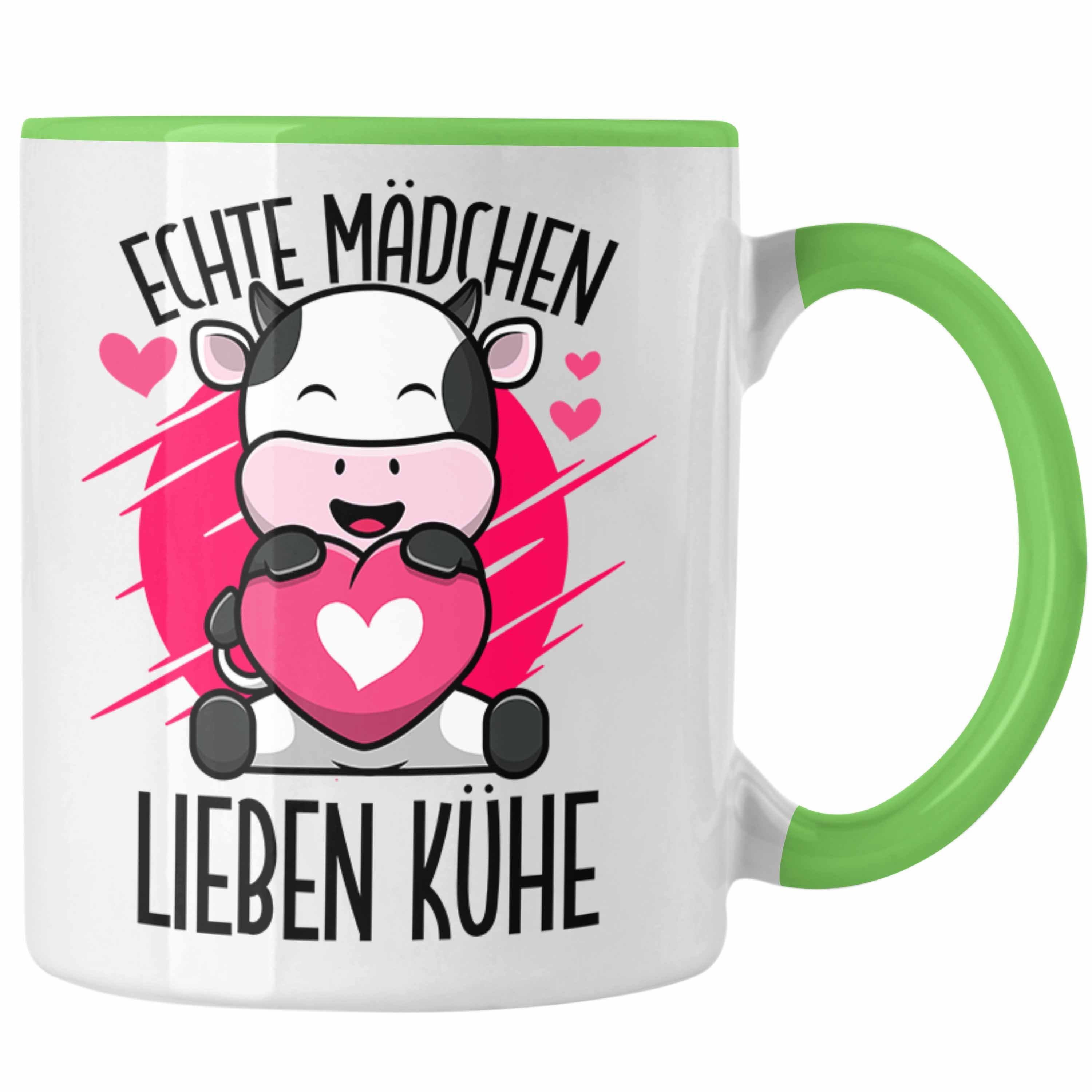 Trendation Tasse Tasse Kuh Liebhaber Lustige Geschenkidee für Mädchen Kühe Grün