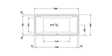 Duravit Badewanne Rechteck-Badewanne VERO AIR Einbauversion 2 RS 1900x900mm weiß