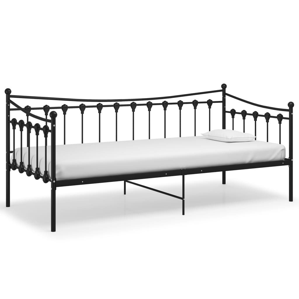 vidaXL Bett Schlafsofa Bettgestell Schwarz Metall günstig online kaufen