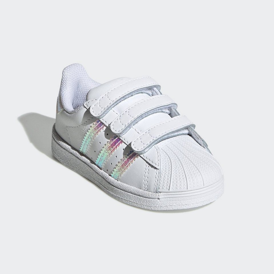 adidas Originals SUPERSTAR Sneaker mit Klettverschluss für Kinder,  Atmungsaktives und perforiertes Obermaterial aus Gummi und Leder