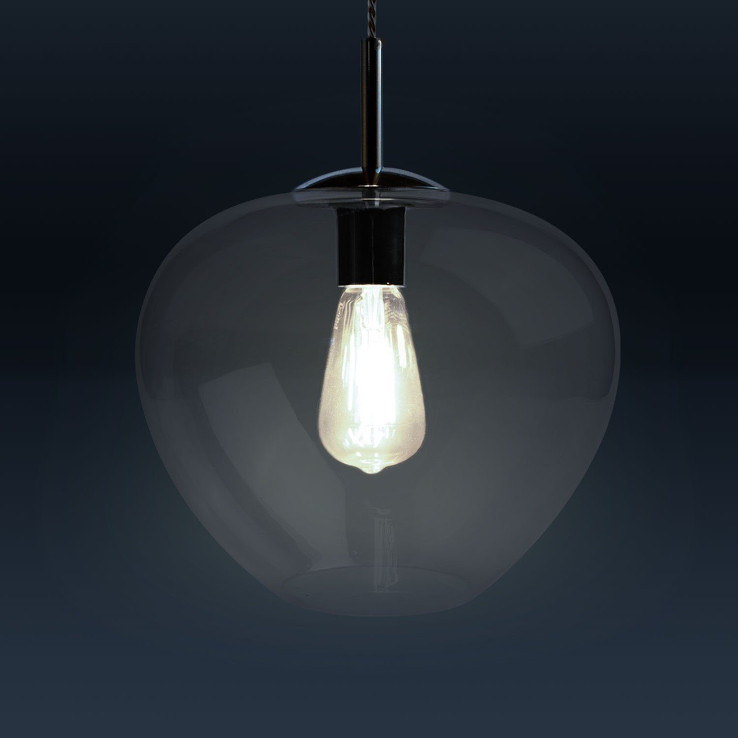 Home Deckenlampe Pendelleuchte Leuchtmittel, Paco ohne Höhenverstellbar Wohnzimmer Glas LED Stela, E27 Schlafzimmer