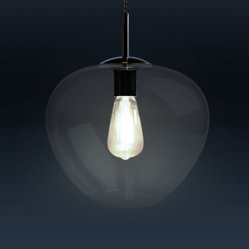 Leuchtmittel, Stela, Glas Höhenverstellbar Deckenlampe E27 ohne Wohnzimmer Schlafzimmer LED Paco Home Pendelleuchte