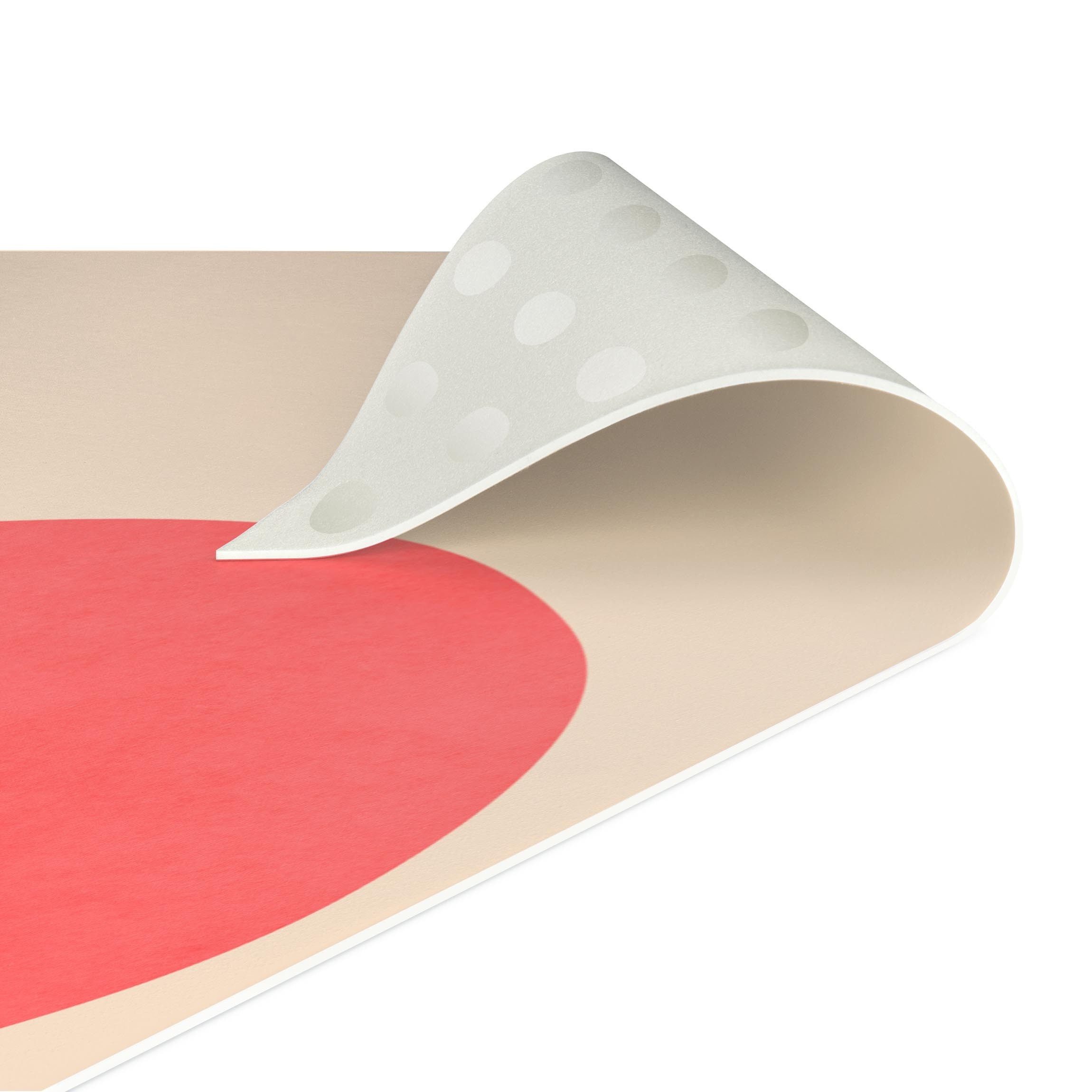 Bilderdepot24 Teppich Teppich Vinyl Küchenmatte Küche Pfirsich lang modern, Läufer - rosa glatt, nass wischbar (Spritzer, Tierhaar) Saugroboter & Bodenheizung geeignet