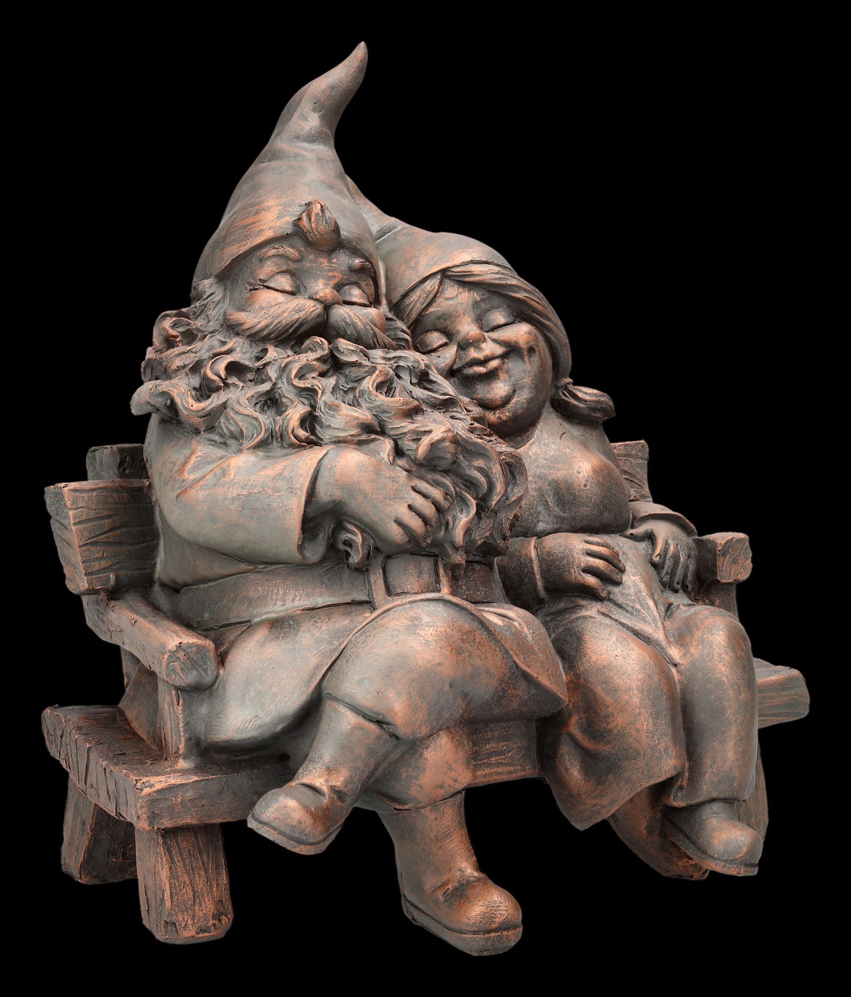 Figuren Shop GmbH Gartenzwerg Gartenzwerg Figur - Paar auf Bank - Fantasy D günstig online kaufen