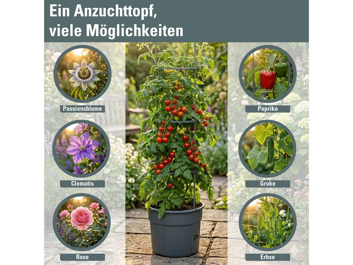 Prosperplast Anzuchttopf Anzuchttöpfe für Tomaten/ Gemüse 39,2 cm (21 St., 2er-Set), Bewässerungssystem, Rankhilfe,Eingießhilfe
