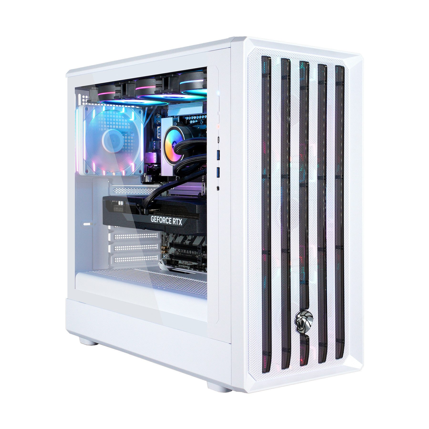 GAMEMAX CLAW WH 8113 AMD Ryzen 5 7500F 32GB DDR5 1TB SSD RTX 5060 Gaming-PC (AMD Ryzen 5 7500F, RTX 5060, 32 GB RAM, 1000 GB SSD, Wasserkühlung, DDR5 RAM, Windows 11, Wasserkühlung)