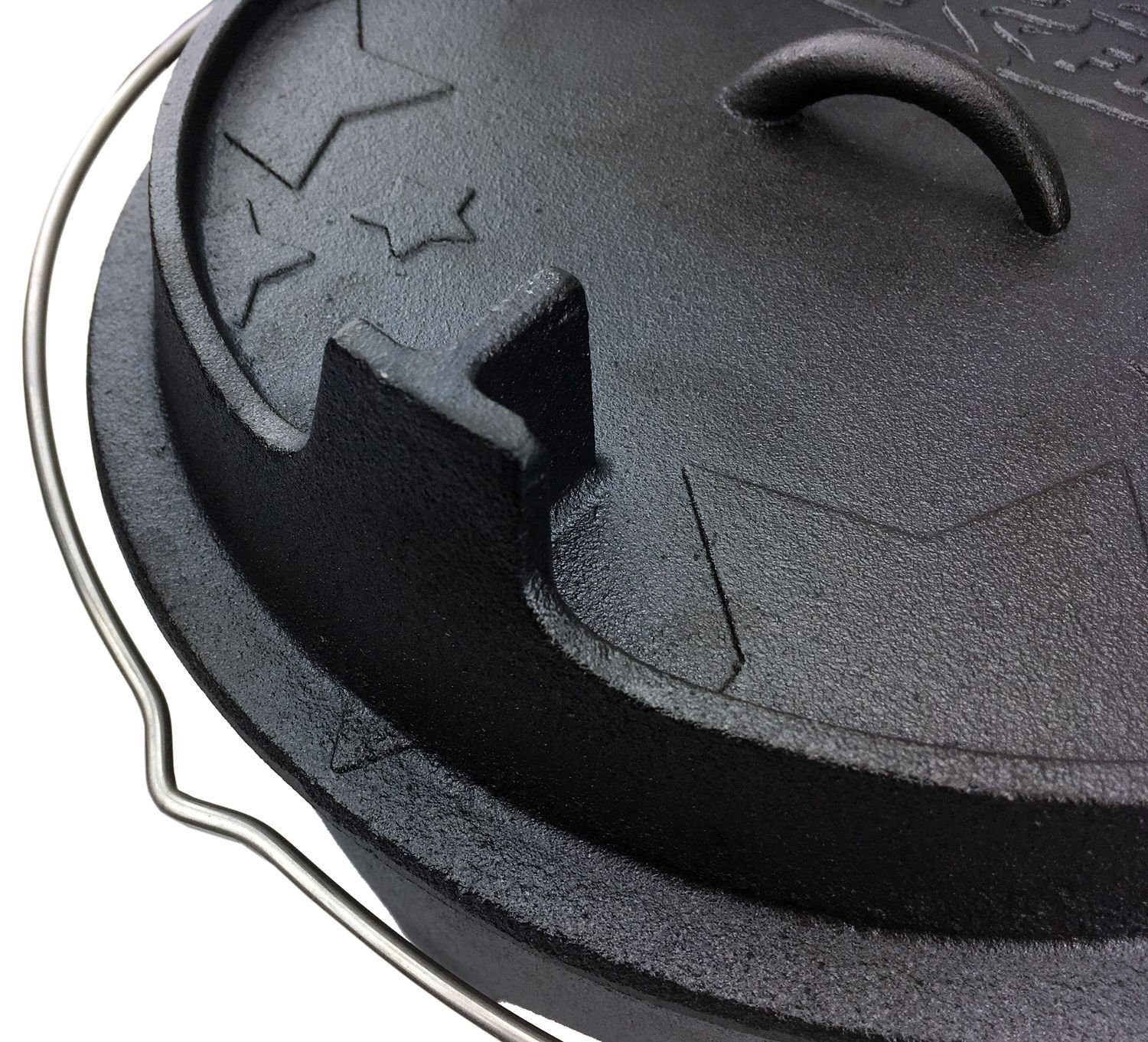 Bratentopf Grillfürst Dutch Oven BBQ Edition DO2 - X-DEAL inkl. Tragetasche, Gusseisen Pflege und Deckelheber