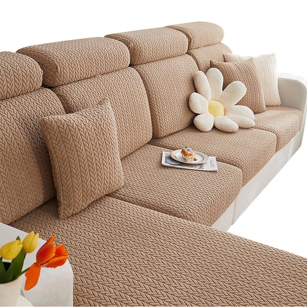Coonoor Sofahusse L Form Schnittsofa Husse Sofabezug, Stretch, Universal, mit Strukturoptik