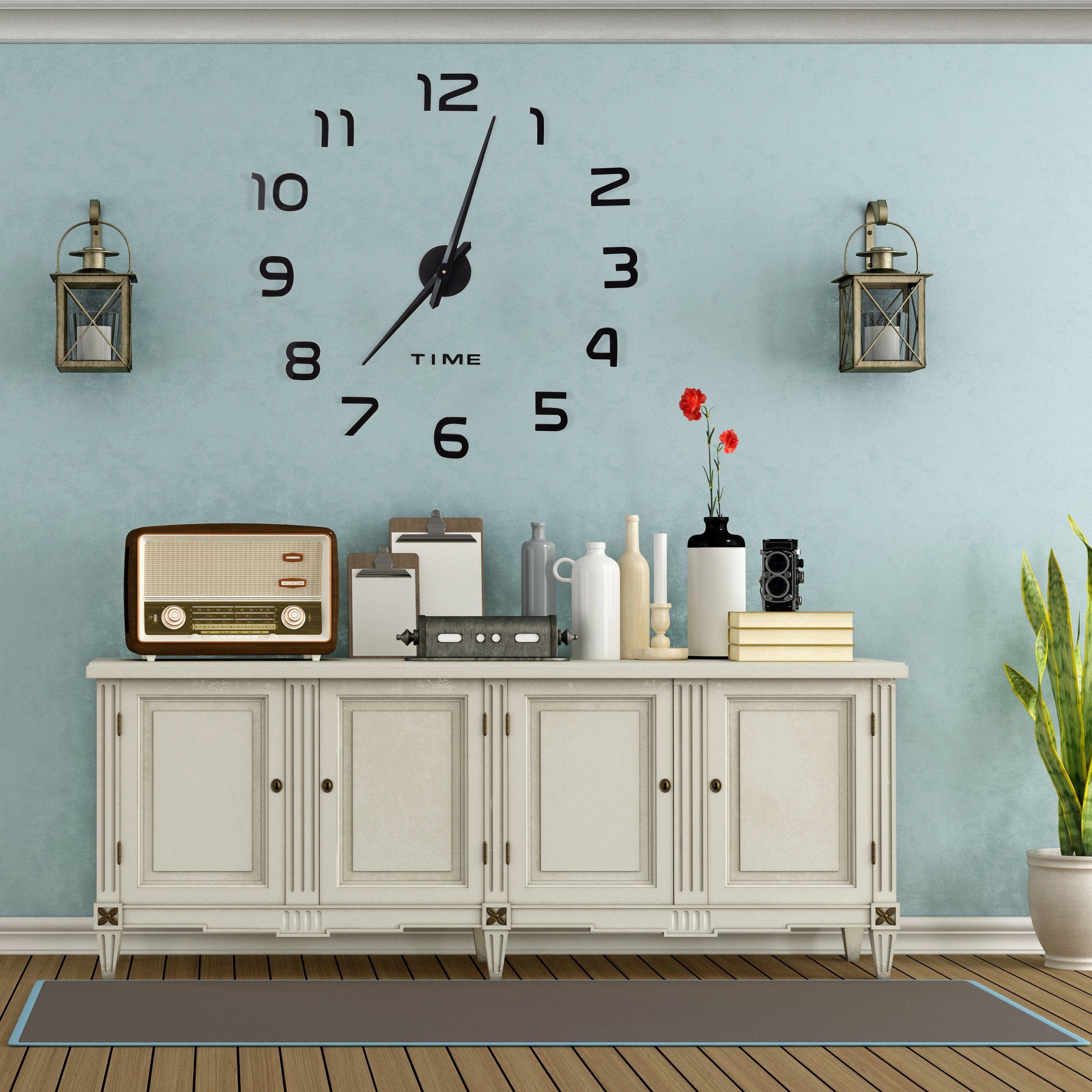 relaxdays Wanduhr DIY Wanduhr mit 3D-Zahlen (schwarz) – Bild 5 von 5