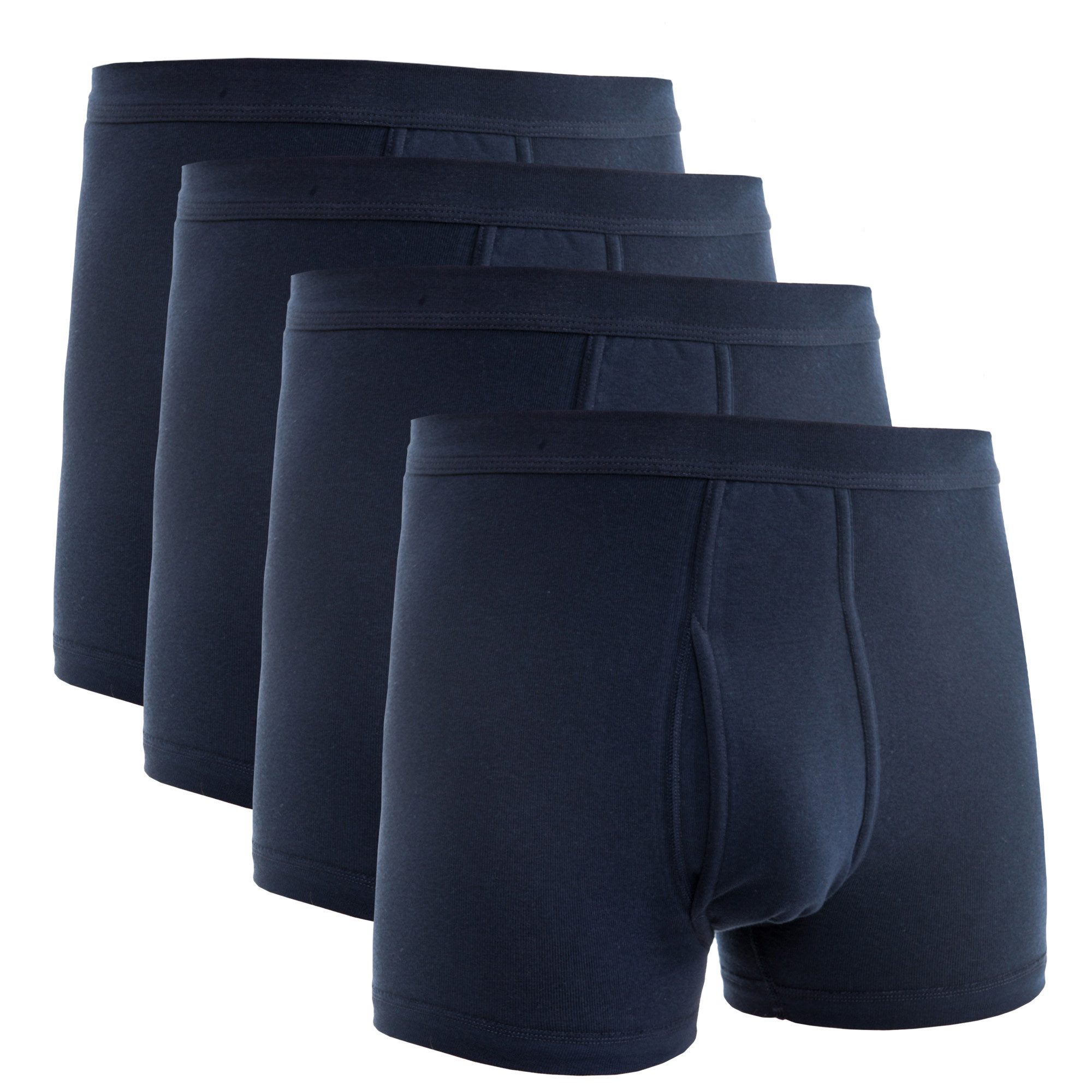 HERMKO 3980 Heren slips tot op kniehoogte met gulp en zachte tailleband, slipje met hoge body van 100% biologisch katoen, Größe Herren:8 (XXL), Farbe:schwarz