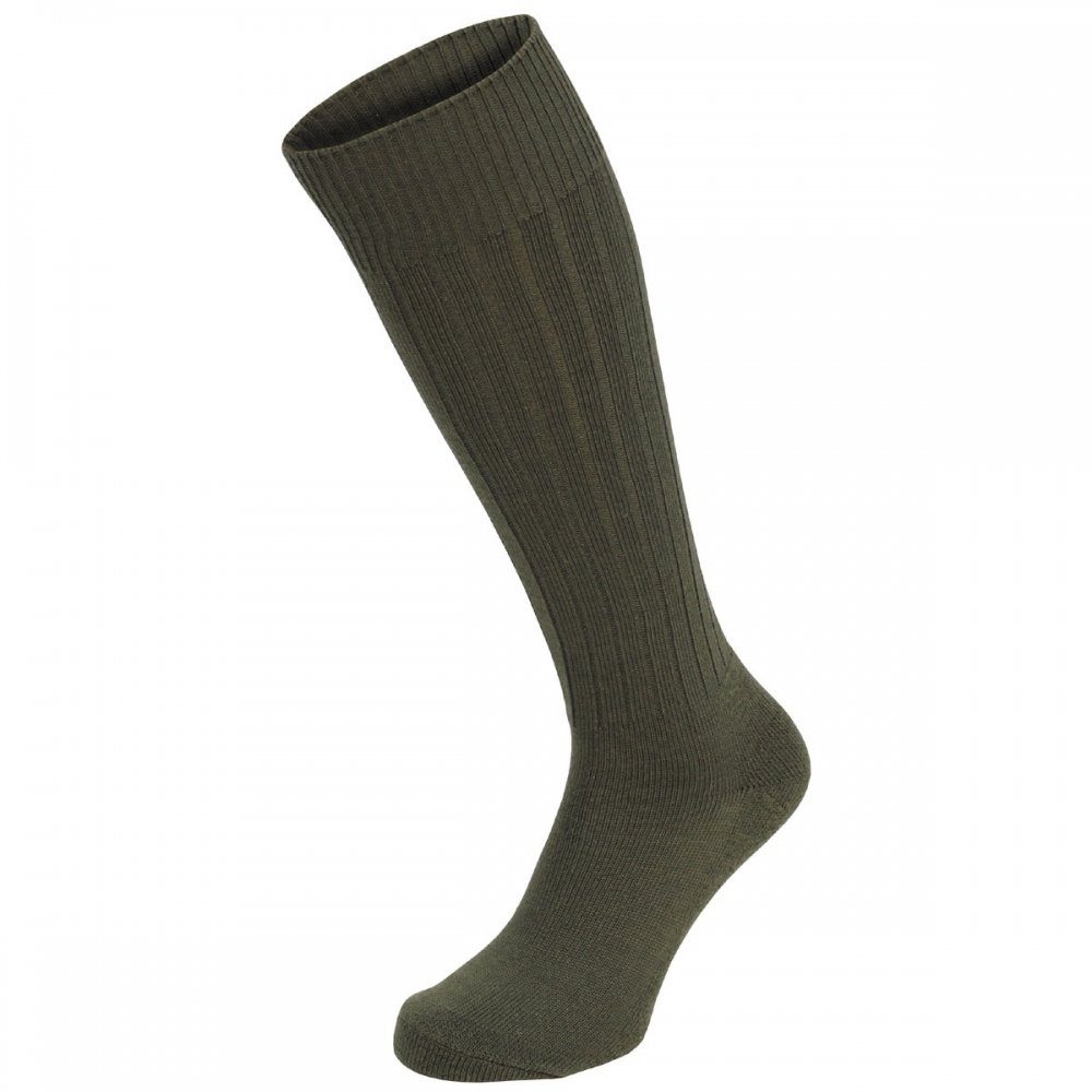 MFH Socken BW Stiefelsocke, oliv - 45-47 (Packung, 1-Paar, 1 Paar) Frotteesohle und Keilferse