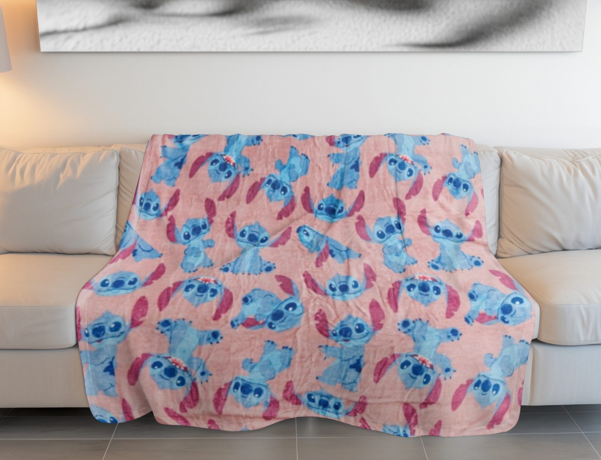 Wohndecke Wohndecke Set 180x200 cm – Flauschige Decke, Lilo & Stitch günstig online kaufen