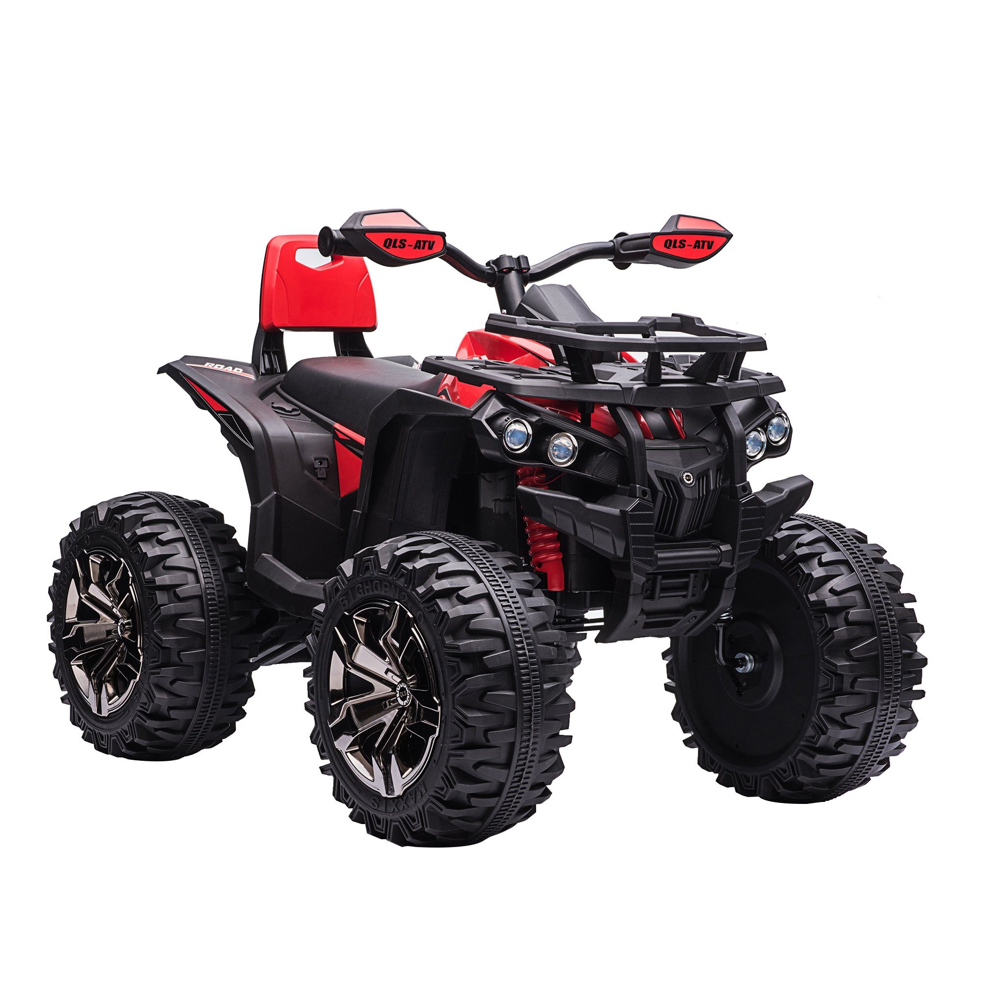 HOMCOM Elektro-Kinderquad Elektro-Quad Kinder Elektro mit MP3 USB Kinderfahrzeug, Metall, Rot, Belastbarkeit 30 kg, (1-tlg), 100L x 65B x 73H cm