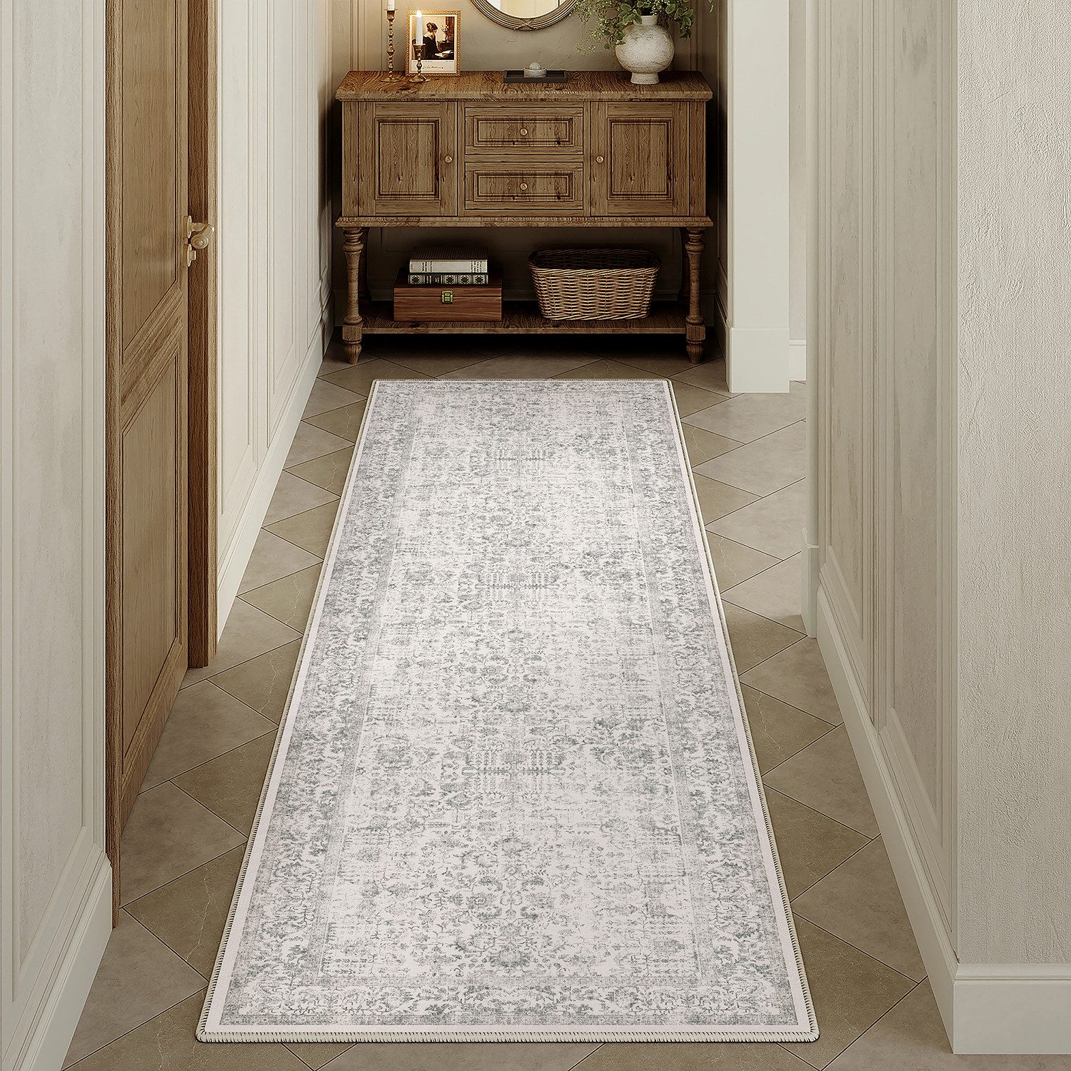 PURECOZY Teppich kurzflor, Wohnzimmerteppich, rutschfester Teppich, Vintage günstig online kaufen