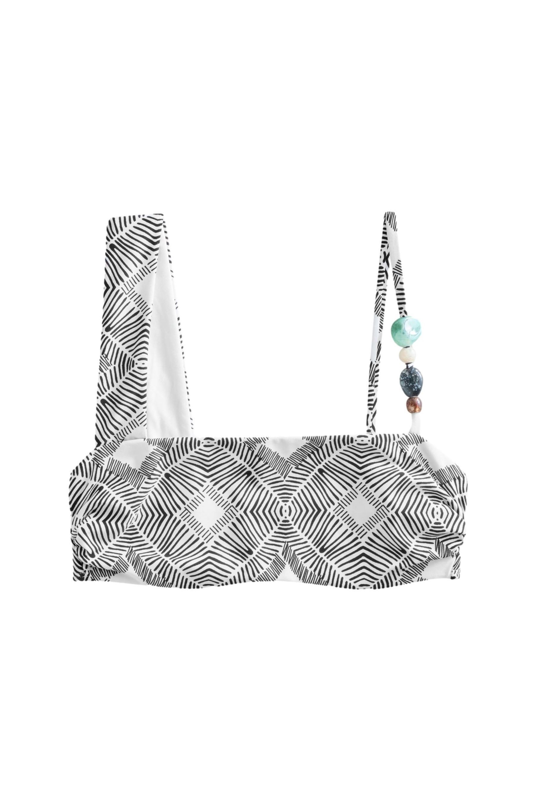 Next Bustier-Bikini-Top Asymmetrisches Bikini-Oberteil mit Perlchen günstig online kaufen