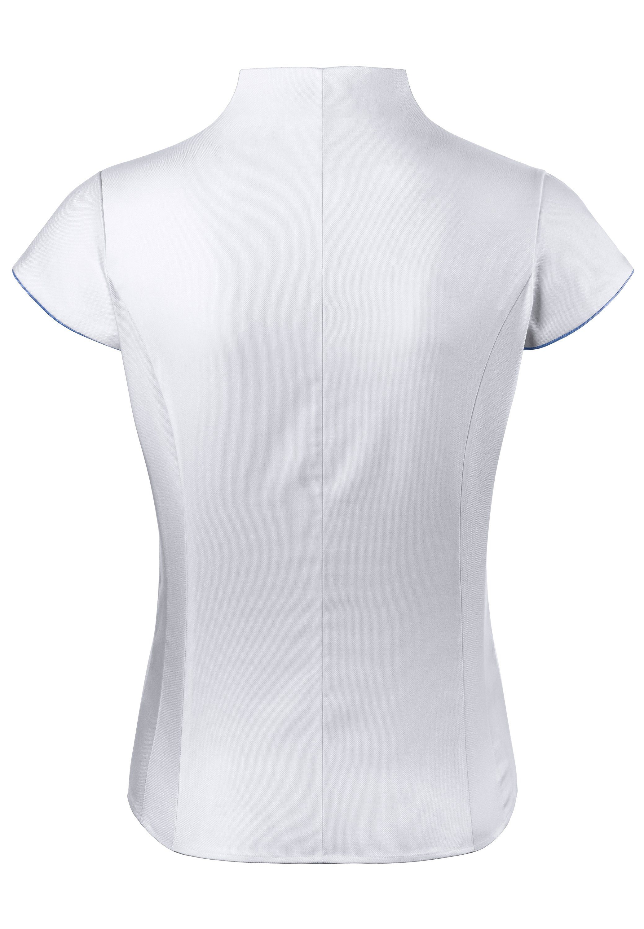 Vincenzo Boretti Klassische Bluse leicht tailliert soft Oxford Kelchkragen Kurzarm
