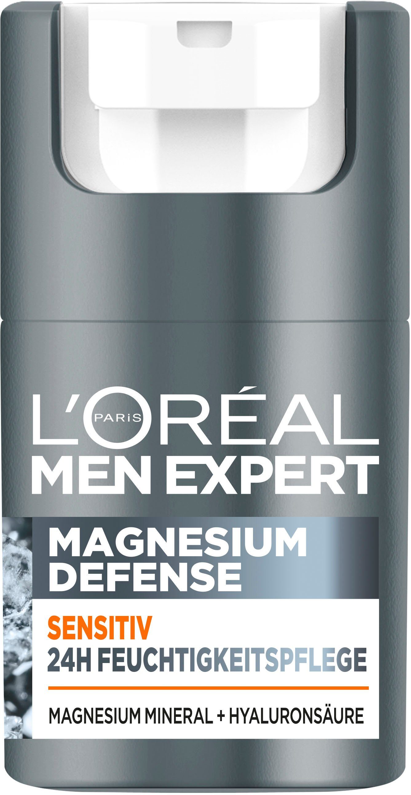 L'ORÉAL PARIS MEN EXPERT Gesichtsgel Magnesium Defense Pflege, für emfpindliche Haut, mit Hyaluronsäure, feuchtigkeitsspendend