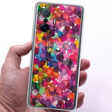 DeinDesign Handyhülle bunt Punkte Wasserfarbe Overlapped Watercolor Dots, Xiaomi 11T 5G Silikon Hülle Bumper Case Handy Schutzhülle