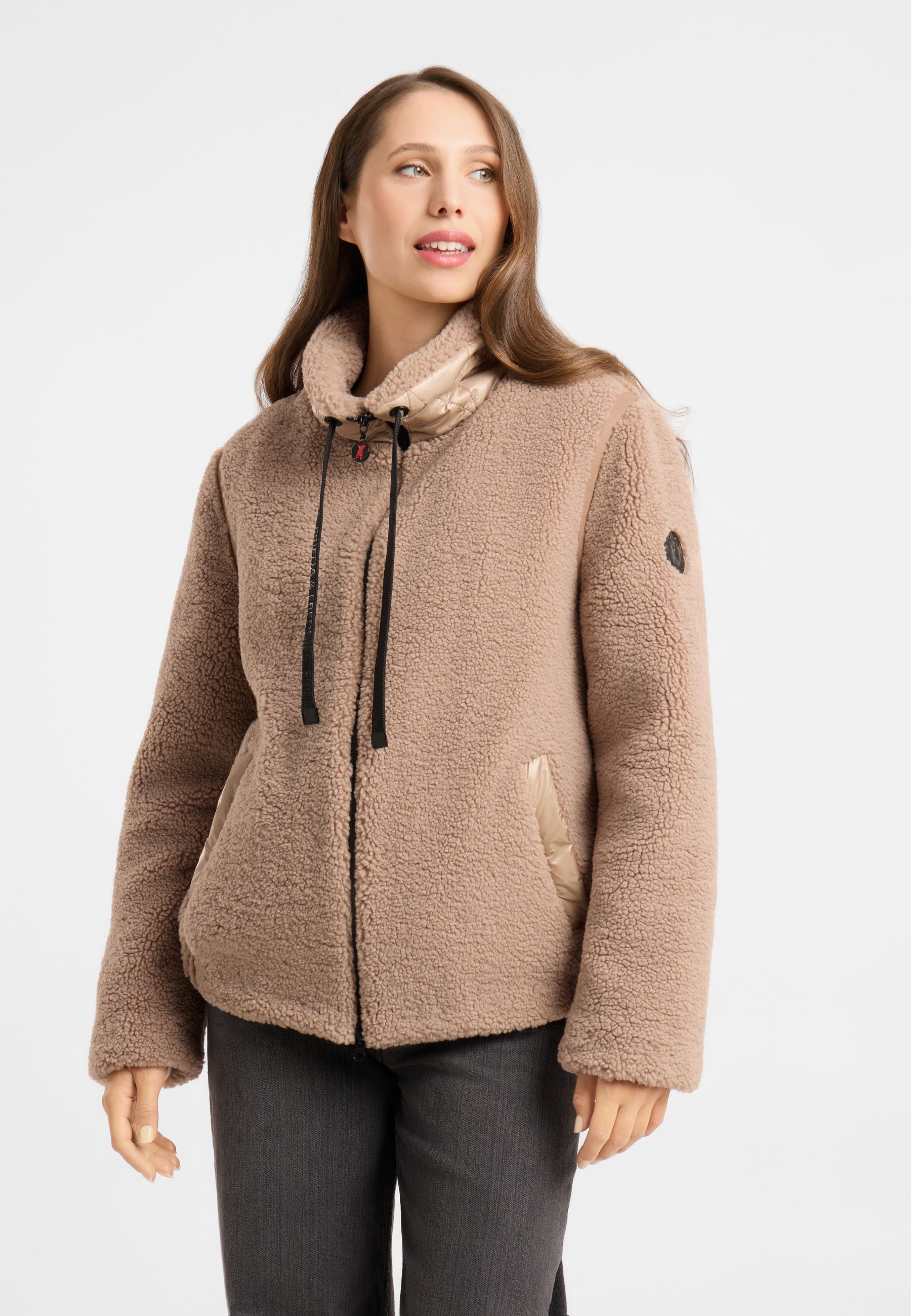 Frieda & Freddies Winterjacke Frieda & Freddies Teddyjacke mit Nylon-Details