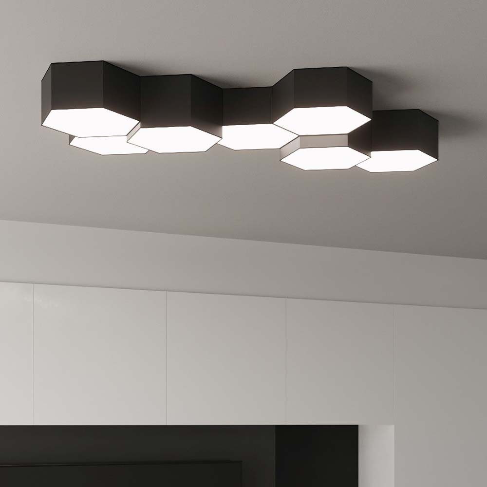 etc-shop Deckenstrahler, PVC Wohnzimmerleuchte nicht Deckenleuchte inklusive, 2 Deckenlampe Schwarz Flammig Leuchtmittel