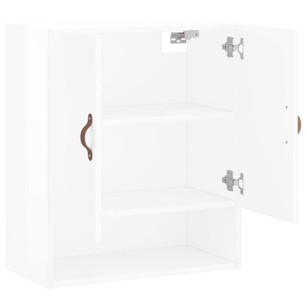 cm 60x31x70 (1-St) vidaXL Wandschrank Holzwerkstoff Hochglanz-Weiß Fächerschrank