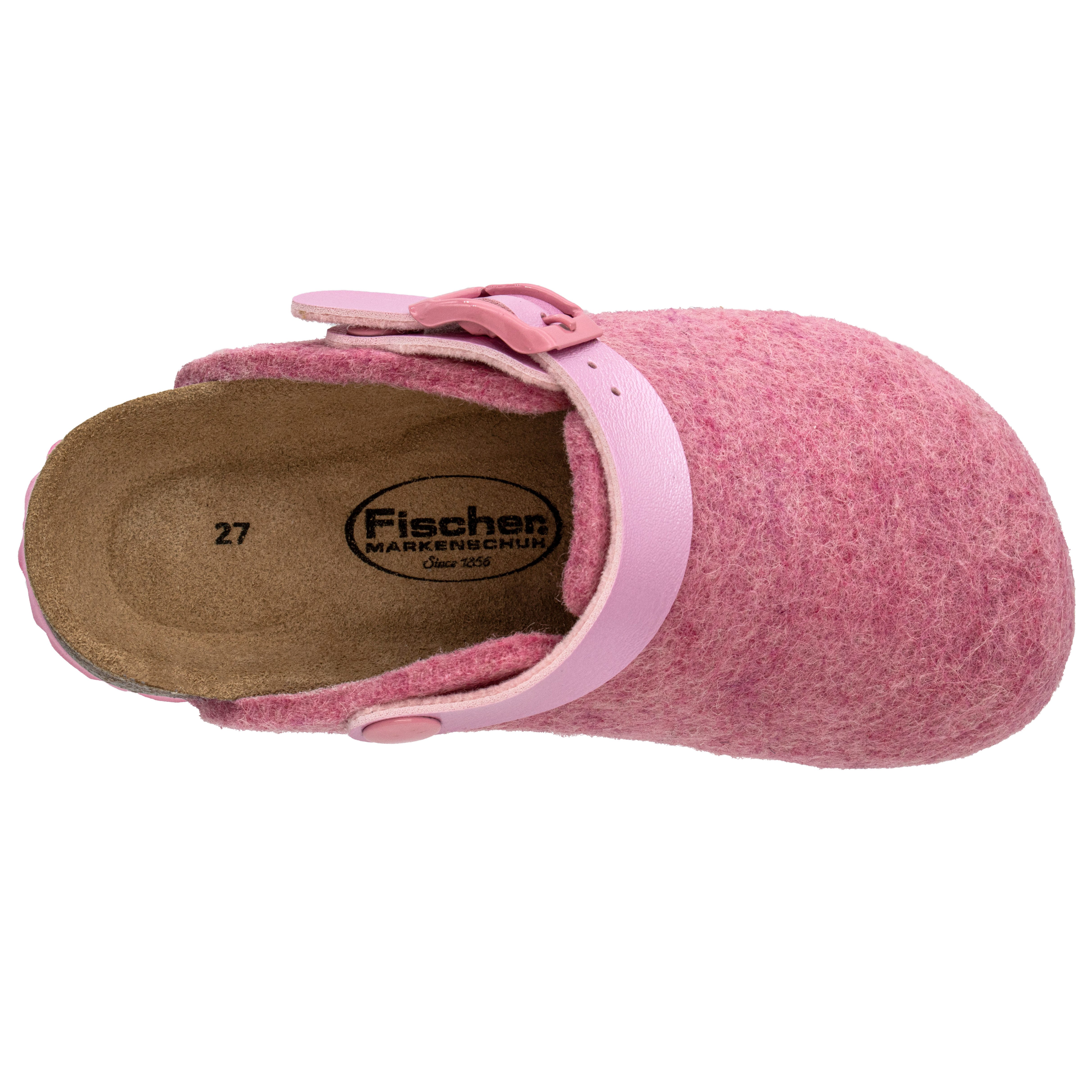 Fischer-Markenschuh Shetland Pantoffel aus Filzloden, mit gepolstertem Lederfußbett