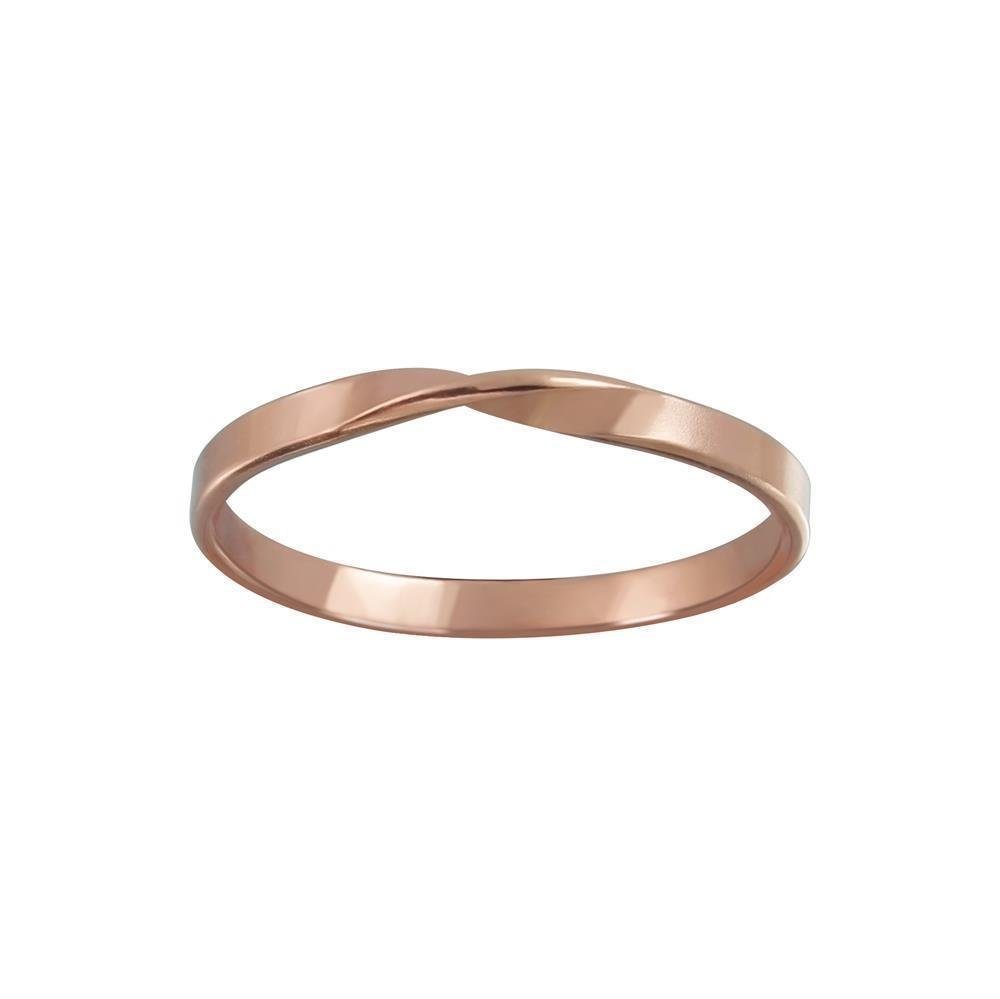 BUNGSA Fingerring Ring einfach gedreht aus 925 Silber Damen rosegold 52 (16,6) (Ring, 1-tlg), Frauen Mädchen