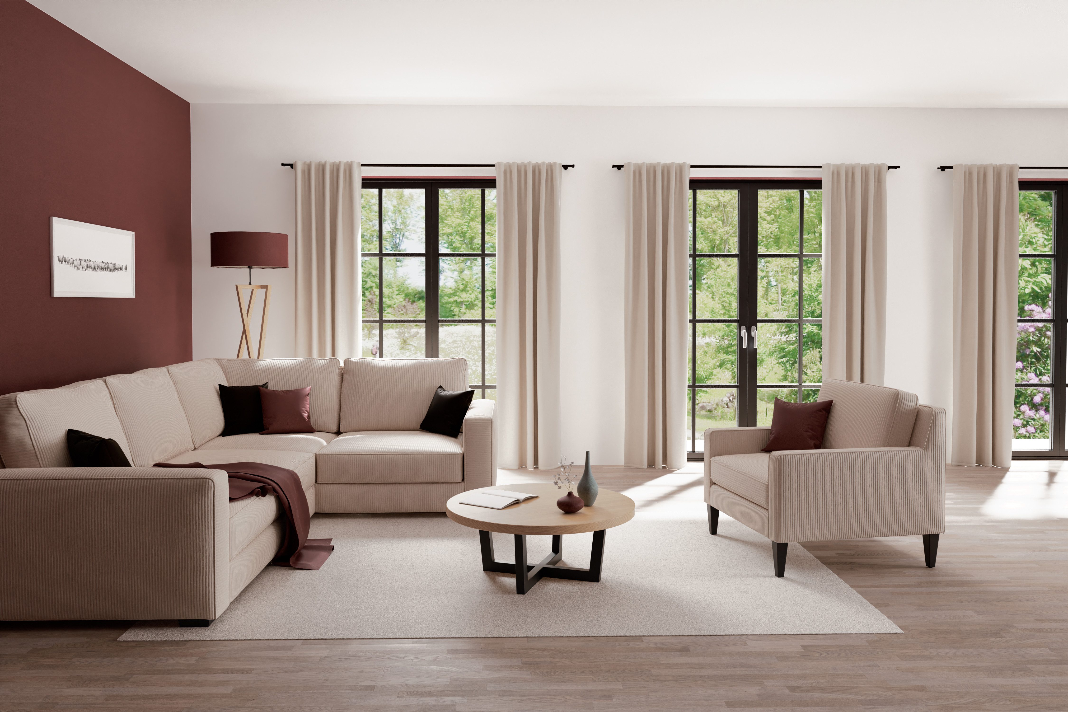 HOMING Vorhang Kalin (1 St), verdeckte Schlaufen, blickdicht, Застосуватиschal