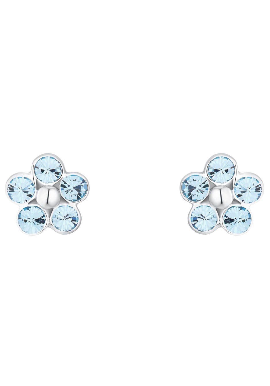 Amor Paar Ohrstecker Blumen, mit Kristallglas