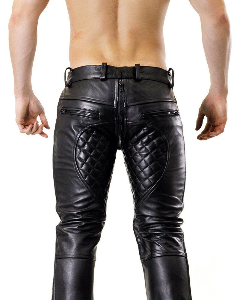 Lederhose Bockle® 5 GAY-ZIP gesteppt Lederhose Lederjeans mit durchgehendem Reißverschluss