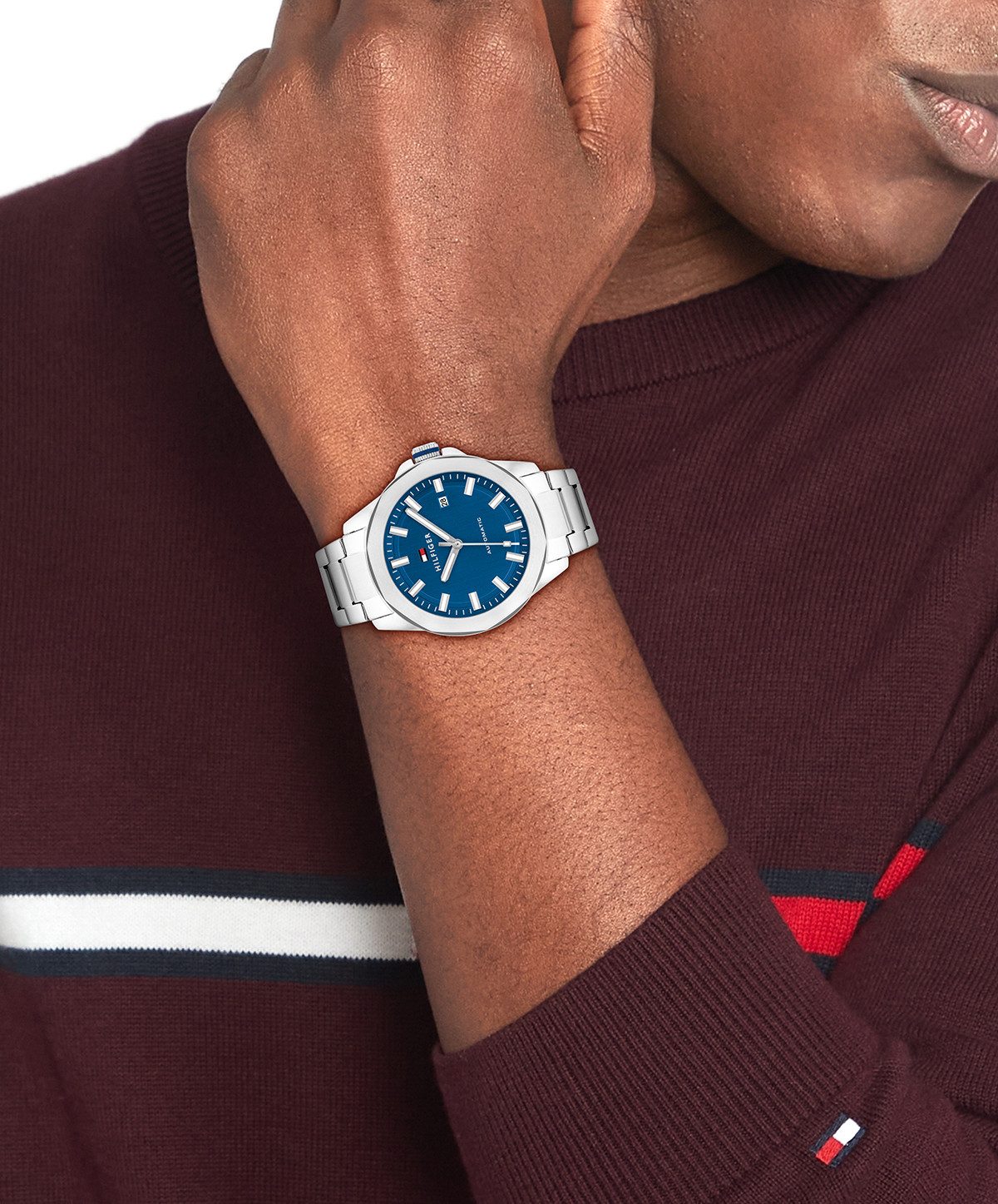 Tommy Hilfiger Automatikuhr LARS 1710693, Armbanduhr, Herrenuhr, Mechanische Uhr, Edelstahlarmband, analog, Tag – Bild 4 von 4