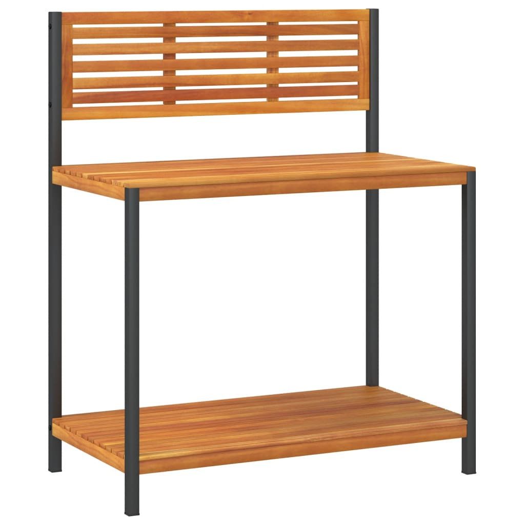 vidaXL Gartentisch Pflanztisch Gartenarbeitstisch 90x50x110 cm Massivholz Akazie und Stah