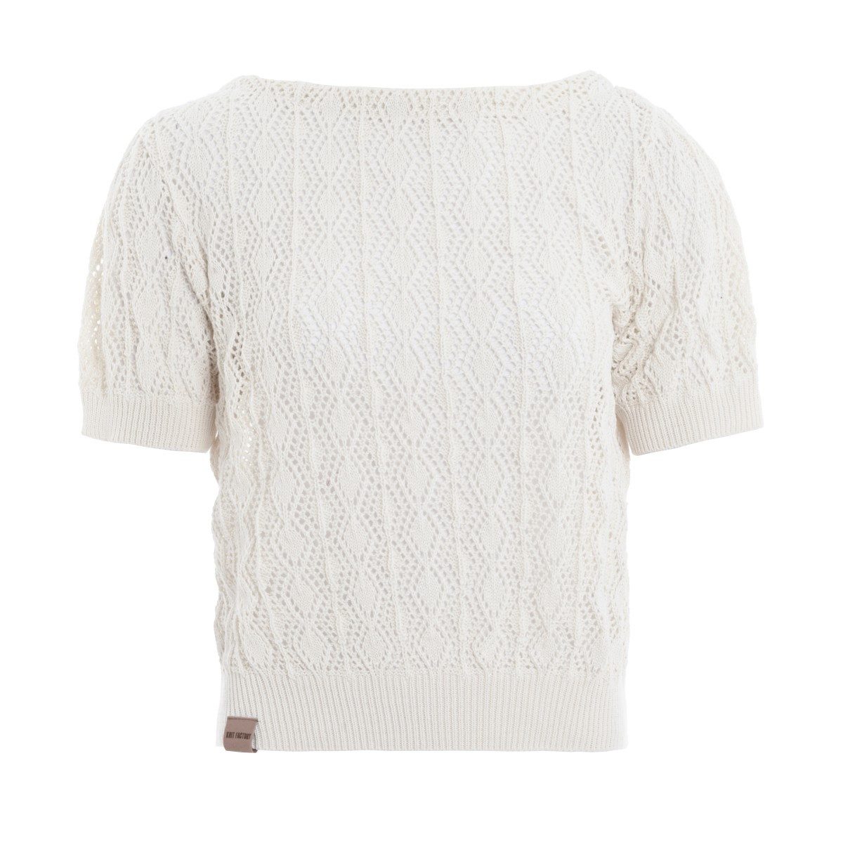 Knit Factory Strickpullover Nomi Woolwhite 40 42 Weiß 40/42 (1-tlg) Mix, Modell Nomi, für Frühjahr, Sommer