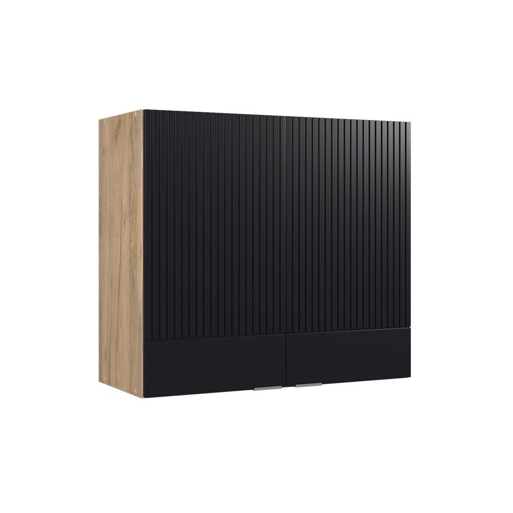 Vicco Glashängeschrank Fame-Line, Schwarz gestreift/Goldkraft Eiche, günstig online kaufen