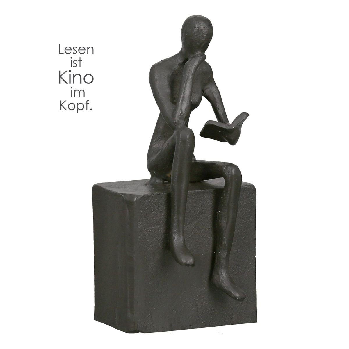Buchstützte aus Design GILDE brüniert cm Dekoobjekt Höhe Eisen Skulptur 2" 15 "Readable
