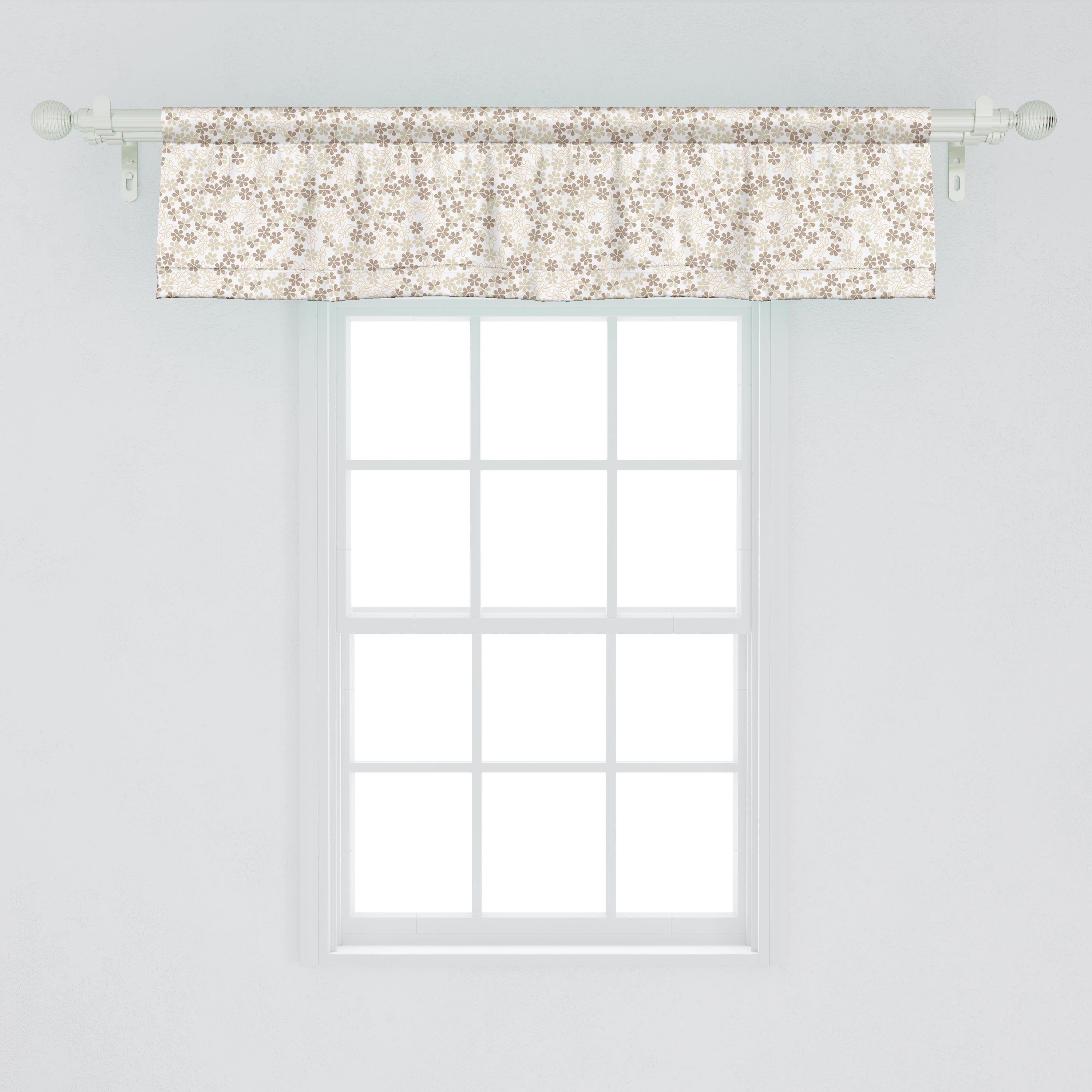 Scheibengardine Vorhang Volant Microfaser, Schlafzimmer Blumen-Blumenstrauß-Blüten mit Küche Stangentasche, Sommer Dekor Abakuhaus, für