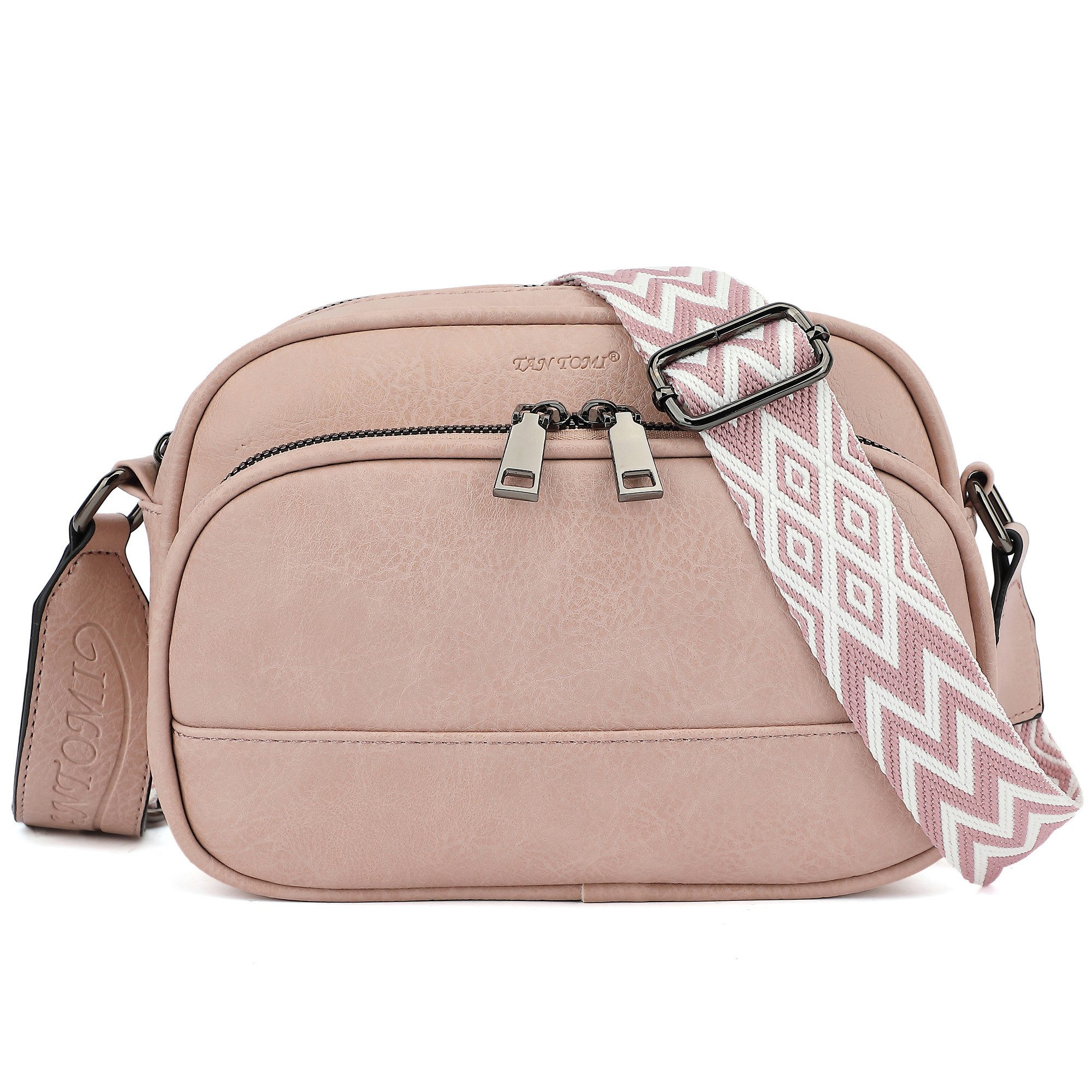 TAN.TOMI Schultertasche Damen Umhängetasche mittelgroß Handtasche mit Verstelbaar, Weich Breiter Gurt für Pendeln Reise Campus Verabredungen