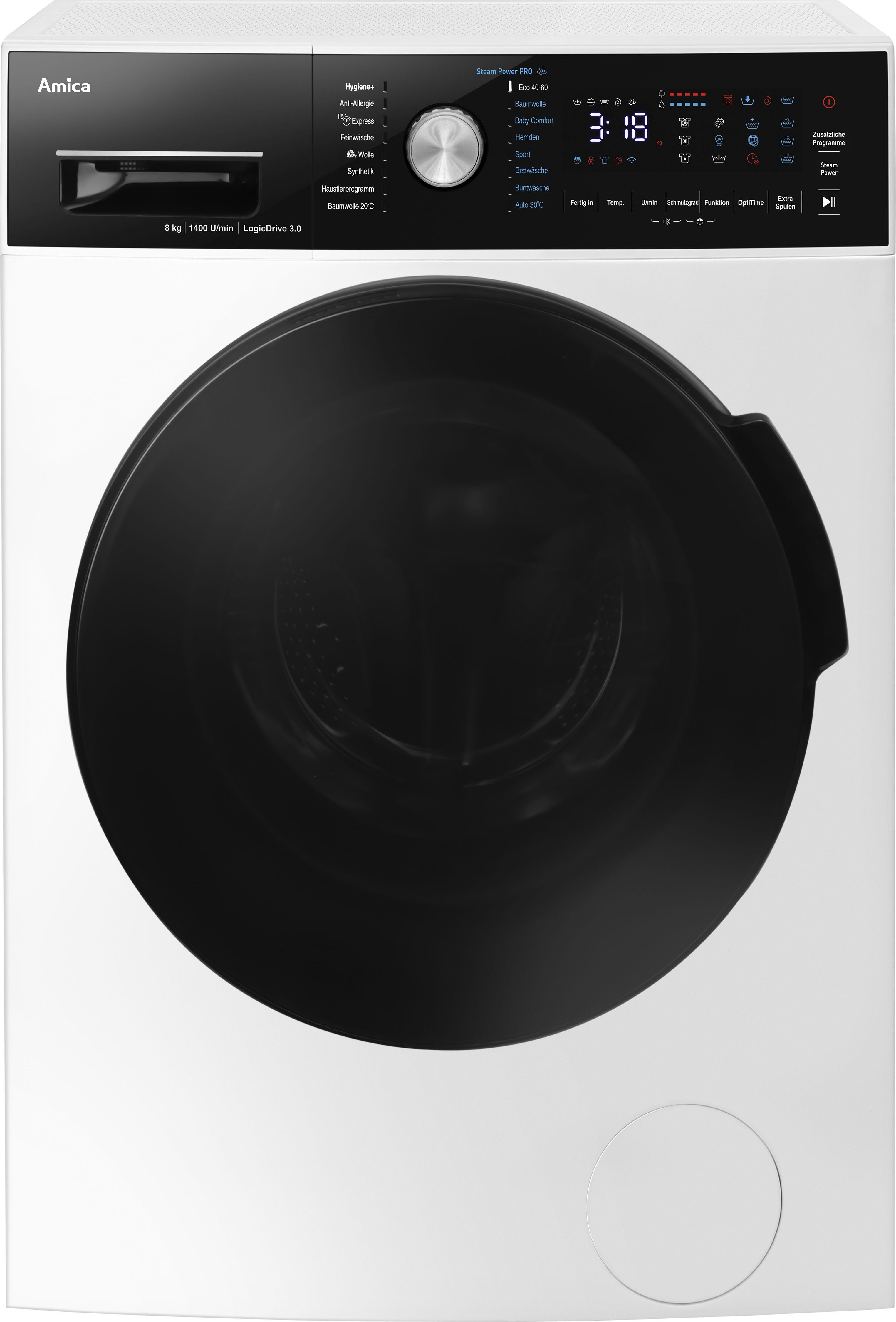 Amica Waschmaschine WA 484 091, 8 kg, 1400 U/min
