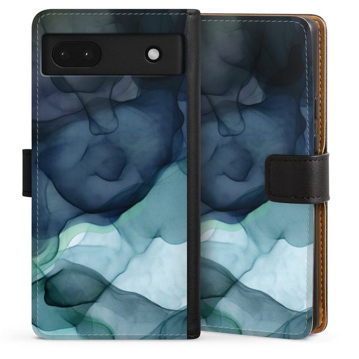 DeinDesign Handyhülle Wasserfarbe Textur Muster Liquid Art Twilight Mood Google Pixel 6a Hülle Handy Flip Case Wallet Cover Handytasche Leder