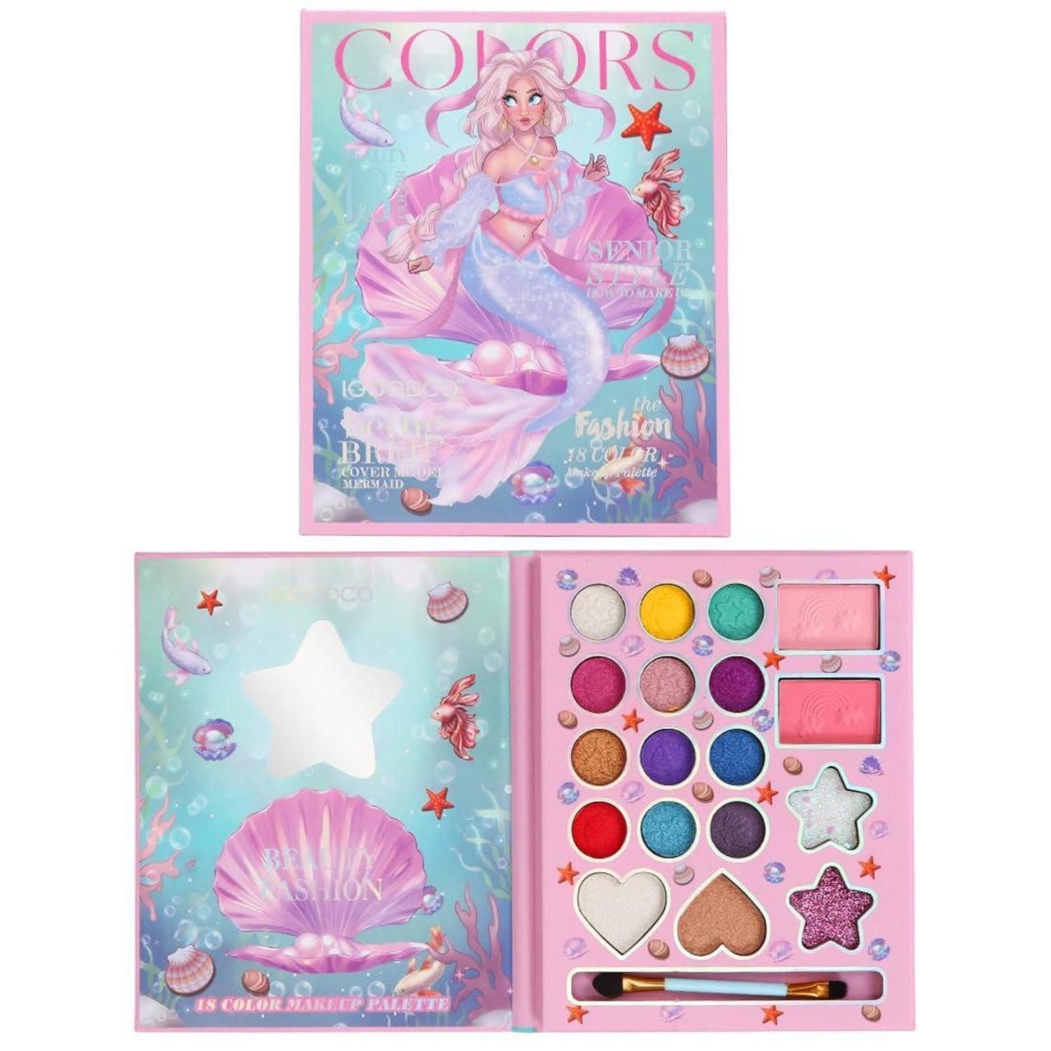 LuxusKollektion Schmink-Set Schminkset Mädchen 18 Farben Kinderkosmetik Meerjungfrau